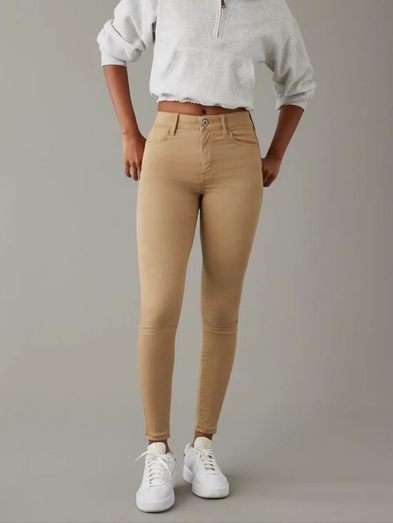 American Eagle Outfitters Denim - American Eagle AE Stretch High-Waisted Jegging Khaki Tan Women's Size 4 Long